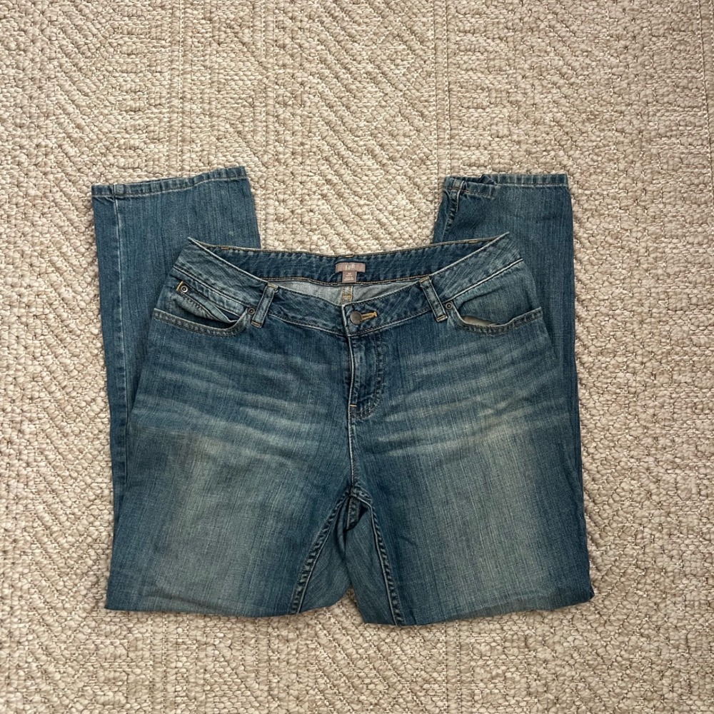 J. Jill Medium Wash Straight Leg Denim Jeans Women 10 Petite Blue Y2K Vintage